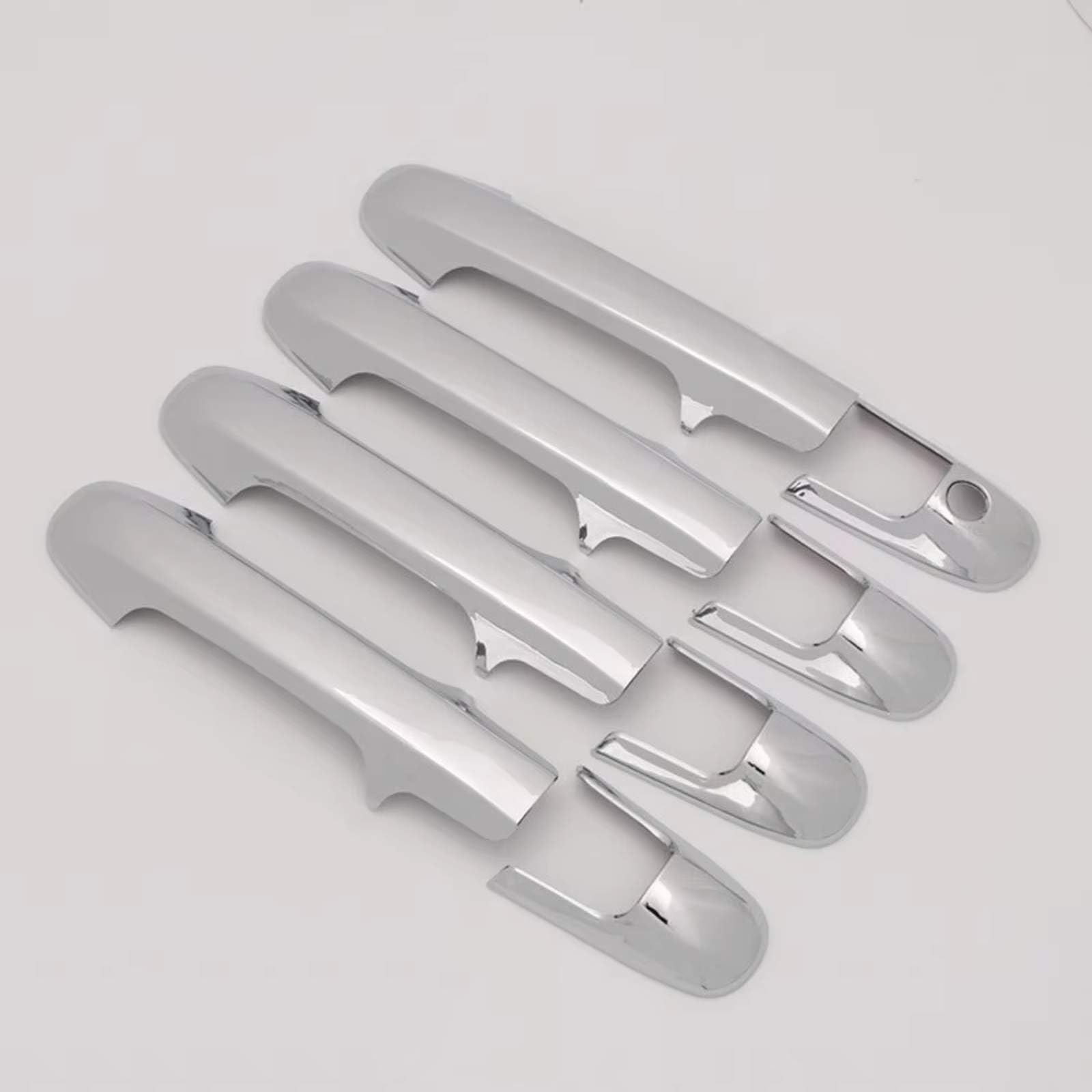 JJRFVBGT Door Handle Trim Compatible with Accord Sedan 2003 2004 2005 2006 2007 ABS Silver Carbon Fiber Decor Styling Accessories Car Door Handle Cover(Silver)