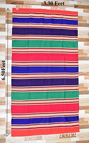 Image of TUNI MANI Original Handloom Bhavani Jamakkalam /Carpet /Rug /Yoga mat /Galicha /Multicolour (Pack of 1) (40 inch x 78 inch inches / 3.3' x 6.5' Feet)