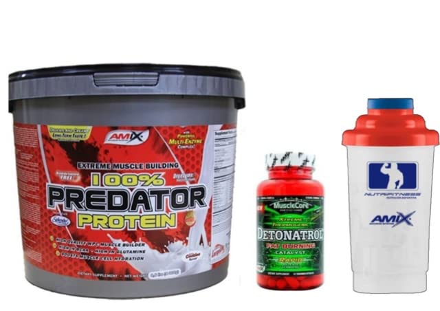 AMIX Predator Protein 4 KG Chocolate + Amix Detonatrol 30 Capsulas + Batidor Nutrifitness 600 ml