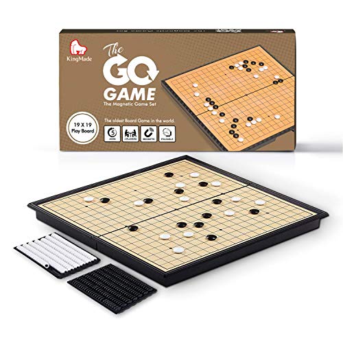 KingMade Juego de Mesa Magnetic Go | Juego de Estrategia portátil Weiqi con Piedras de plástico (11 x 11 Pulgadas)