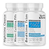 Youth & Tonic Sculpt Lean Cleanse – Feel Lighter & More Toned, Water Weight & Bloating Relief, Detox & Fluid Loss Support – Bedtime Trim, 15 Day Colon Cleanser, 90 Pills for Metabolism & Defined Body