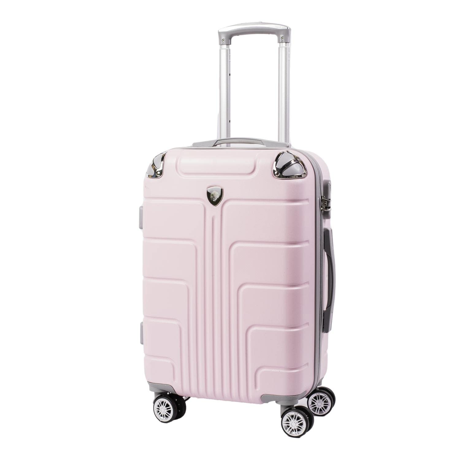 MIGUEL PETACAS | Maleta de Cabina 20 Pulgadas Color Rosa Claro | Modelo Jon 003 | Maleta De Viaje Carry On | 10 kg De Equipaje | Candado de Combinación | Asa Telescópica | Maletas Que Duran