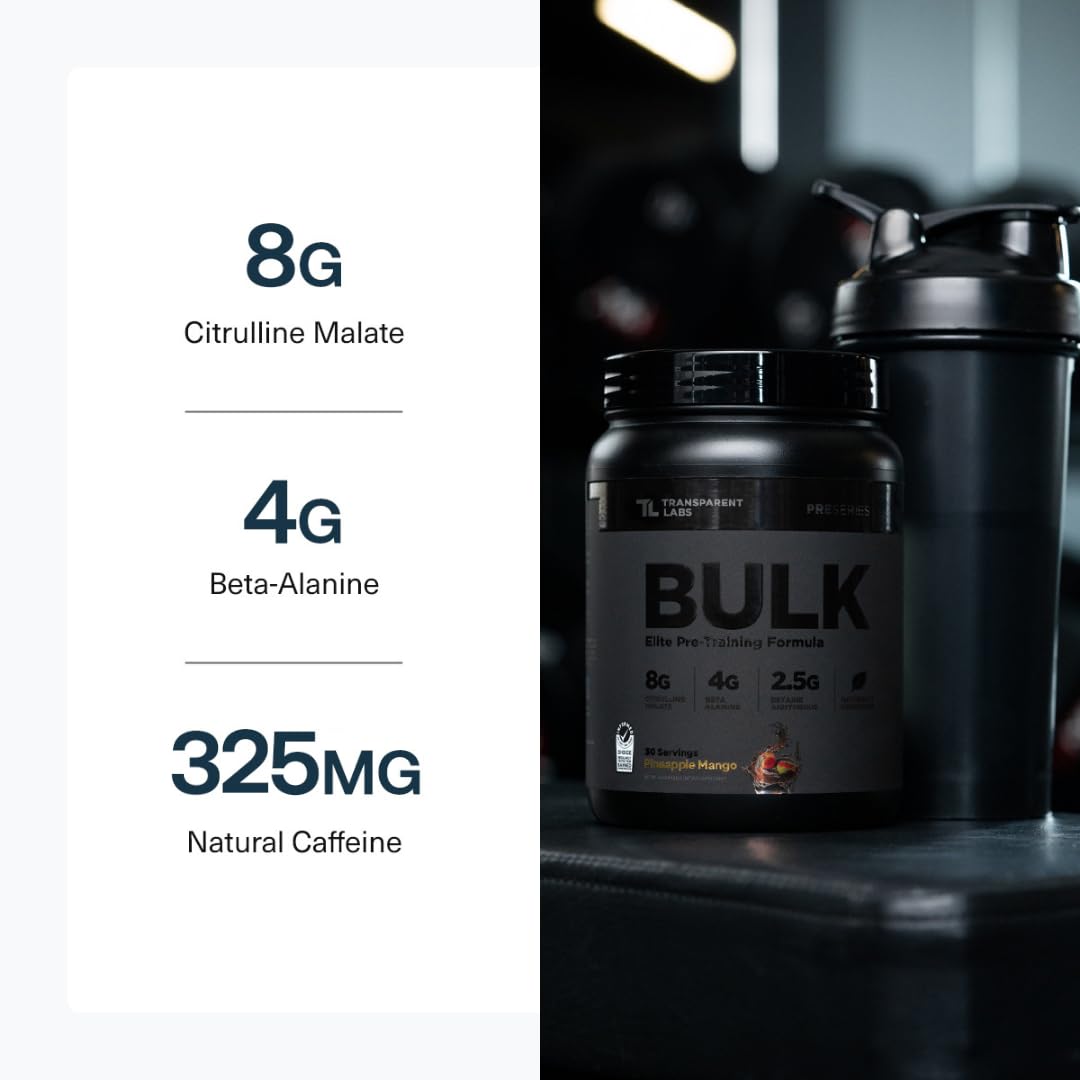 Transparent Labs Bulk Black Pre Workout - 30 Servings, Strawberry Mango — Amazon image 5