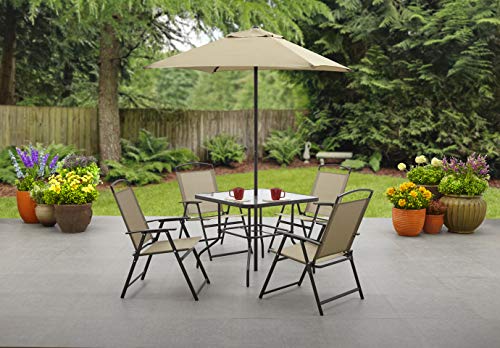Mainstays Albany Lane 6-Piece Folding Seating Set: Frame (Tan)