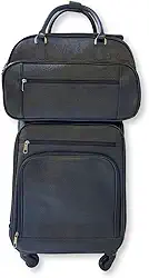 Kit Mala de Viagem Executiva Padrão Bordo 4 Rodas 360° com Mala de Mão (Preta)