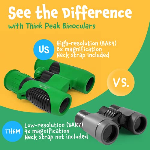 Thinkpeak Binoculars For Kids - Easter Basket Stuffers - Kids Binoculars - Binoculars For Kids 8-12 - Easter Gifts - Birthday Presents For Kids, Kids Binoculars For 3-12 Years Boys And Girls, Green #TOP7