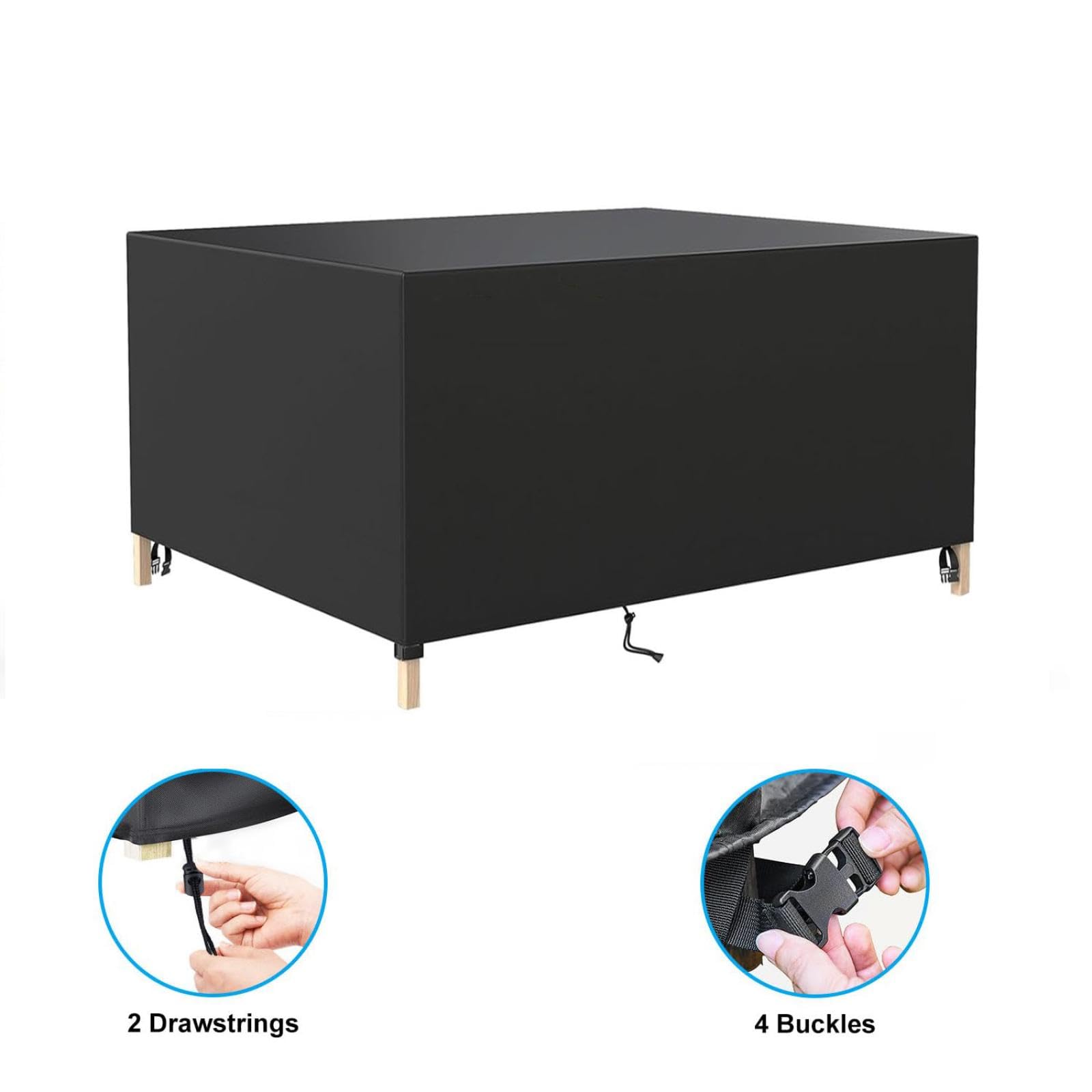 Bache De Protection Exterieur Salon De Jardin 260x165x75cm/LxWxH Housse De Protection Pour Table De Jardin Rectangulaire,Protection Salon De Jardin Tissu Oxford Hivernage Mobilier Salon De Jardin