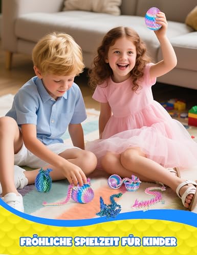 HIMS 2er Set 3D Gedrucktes Drachenei, Geheimnisvolle Drachenei mit Drache im Inneren, Realistisches Dracheneier mit Flügeln für Kinder Erwachsene, Überraschungs 3D Drache Im Ei Drachen Spielzeug