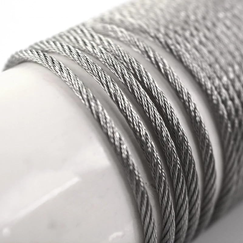 Drahtseil Edelstahl, Stahlseil 1-20M Durchmesser 0,3-10mm 304 Edelstahl Draht Seil 1X7 7X7 7X19 Struktur Kabel Weicher Angeln Hebe Lager(7x19 Structure,20M,5.0mm)