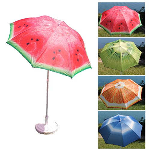 AAF Nommel Sonnenschirm Strand Schirm Gartenschirm - Ø160 cm Marktschirm Orange Kiwi Melone (Orange) – Bild 5