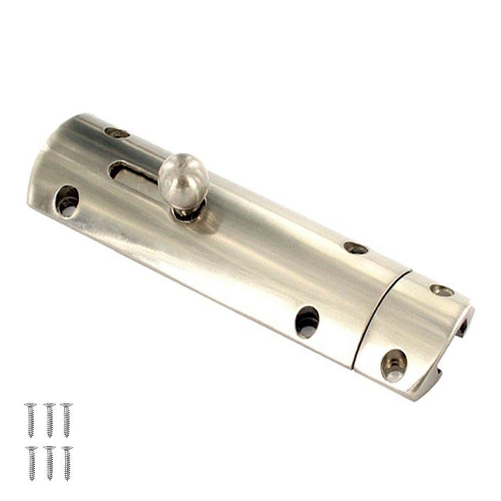 Securit Modern Slide Door Bolts In Chrome Or Brushed Nickel 75Mm Brushed Nickel