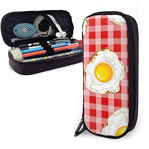 Preisvergleich Produktbild Spiegeleier (2) Federmäppchen aus Leder, Bleistiftbeutel Stifthalter Stationäres Etui
