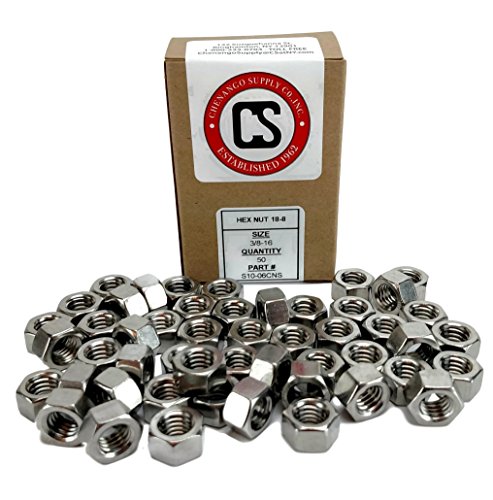 Image of Stainless 3 /8-16 USS Hex Nut, *(More selections in Listing!)* 304 Stainless Steel (3 /8-16 HEX Nuts (50 PCS))