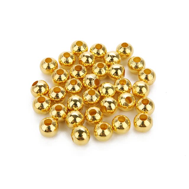 Perline Distanziatrici Rotonde in Ottone Massiccio Color Oro