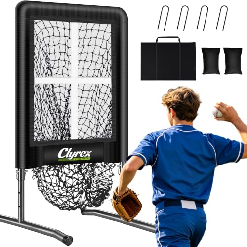 Image of 9 Hole Pitching Net with Strike Zone, Baseball Softball Pitching Target for Accuracy Training