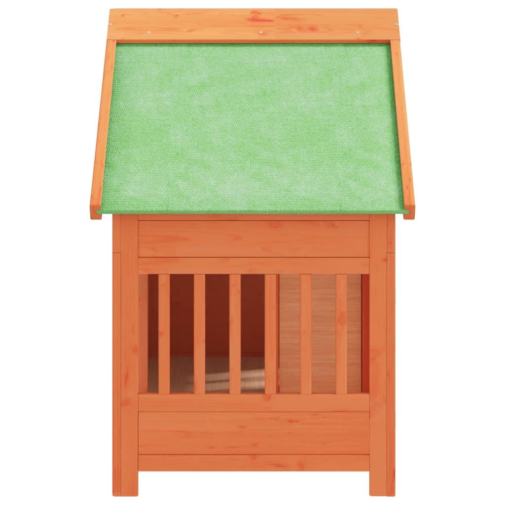 Hundehütte Braun aus massivem Kiefernholz 96x60,5x87 cm mit wasserfestem Dach großer Eingang für Outdoor Garten Terrasse sicherer Ruheplatz für Hunde und Kleintiere