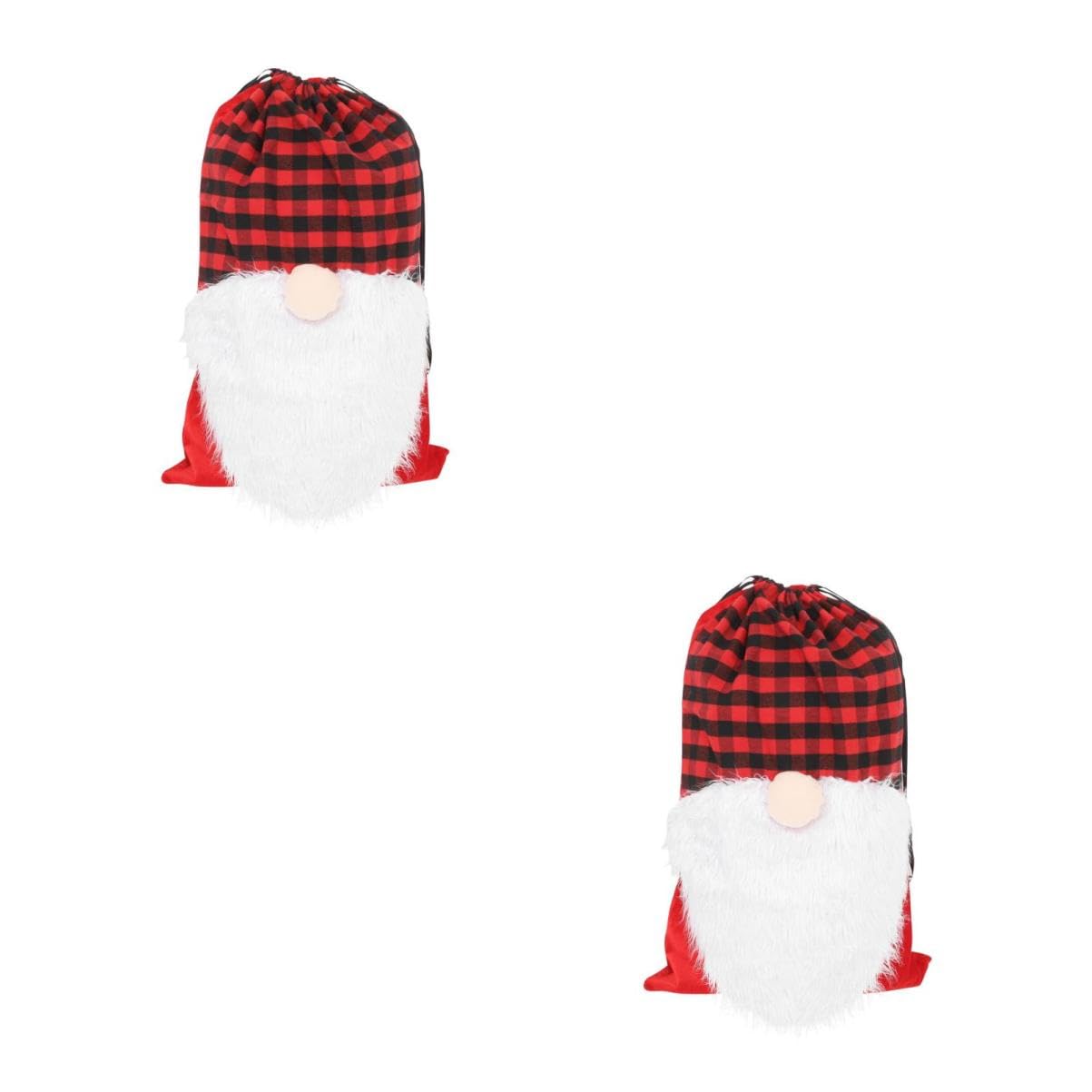 Amosfun 2 Pièces de Noël sachets bonbons noel sachet confiserie noel de de gnome grand pochette réutilisable de noël en tissu rouge