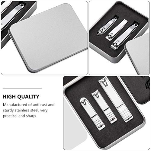 PIXNOR 3 Pcs Corta-Unhas de Aço Inoxidável Corta-Unhas Afiadas Corta-Unhas Robusto Cortador de Unhas