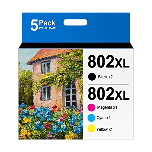 802 Xl Ink Cartridges 5-Pack Remanufactured Replacement For Epson Printer Ink 802Xl 802 T802 Xl Ink Cartridges To Use With Epson Wf-4730 Wf-4740 Wf-4720 Wf-4734 Ec-4030 Ec-4020 (2B1C1M1Y) #TOP5