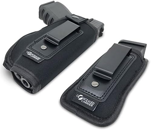 Universal IWB Holster for Concealed Carry | Inside The Waistband | Fits All Firearms S&W M&P Shield 9/40 1911 Taurus PT111 G2 Sig Sauer Glock 19 17 27 43 (Right-Handed)