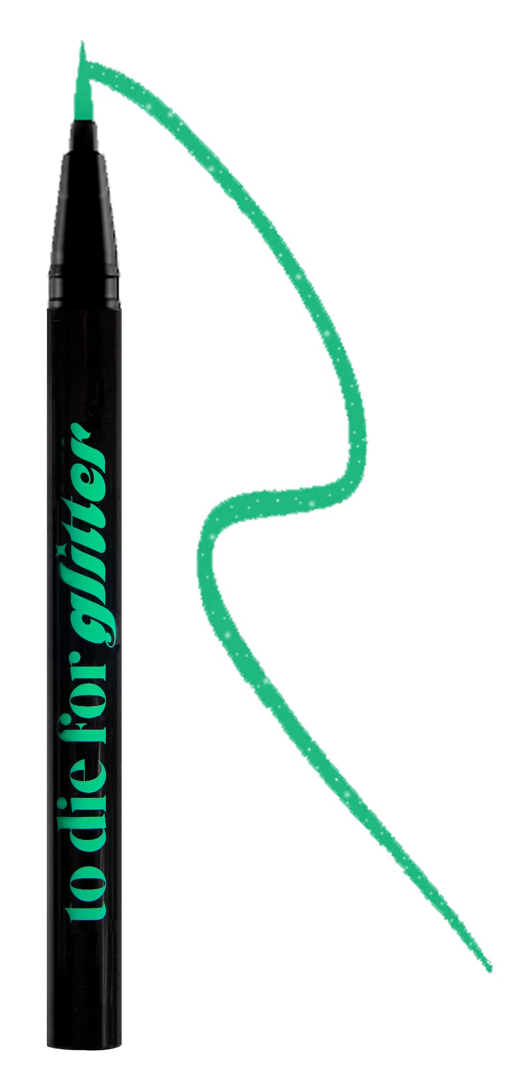 KRASH KOSMETICS Eyeliner Líquido Verde To Die For Glitter ZUMBIDO - Waterproof 24h Larga Duración - Eyeliner Colores Purpurina - Aplicador de Fieltro Punta Fina - Vegano y Cruelty Free