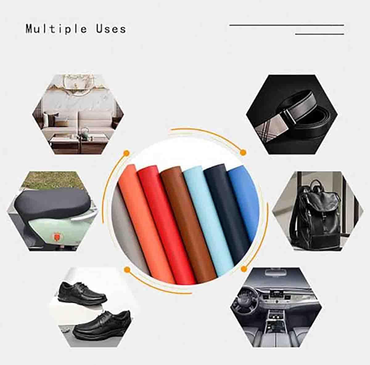 Nastro Adesivo for riparazioni in PU Autoadesivo | Kit di riparazione in vinile spesso 0,8 mm(Red,18x39 in)