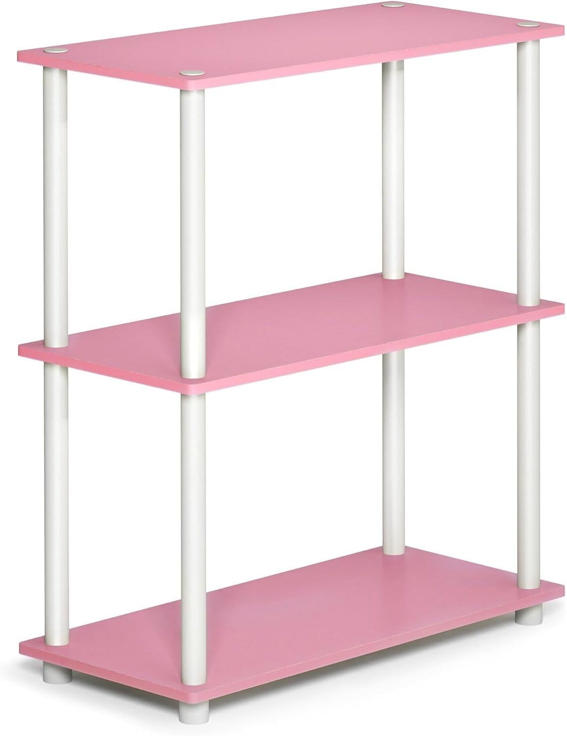 HomeStock Asian Aesthetics 3-Tier Multipurpose Shelf Display Rack 11.6D x 23.6W x 29.5H Inches Stylish Functional Easy No Tool Assembly Dark Cherry and Black
