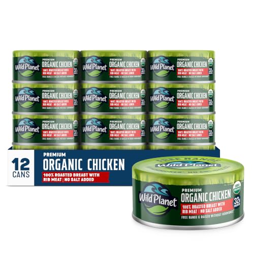 Wild Planet Organic Roasted Chicken Breast, 5 Ounce Can, Pack of ...