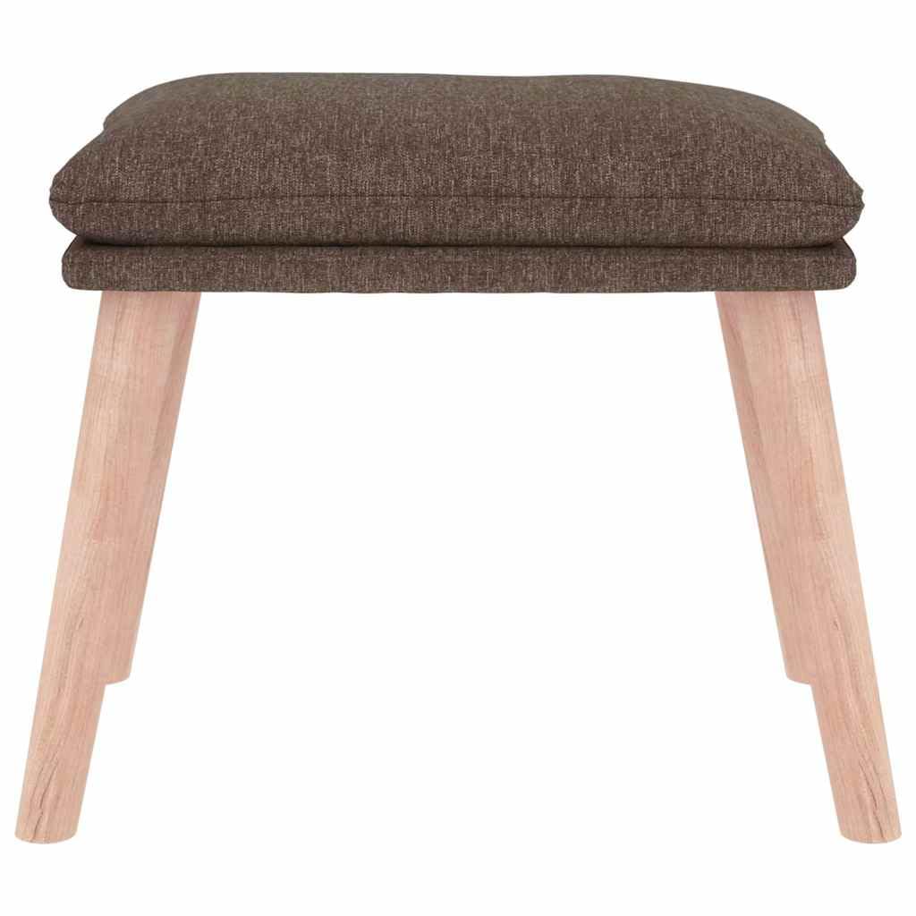Podnóżek w kolorze taupe z nogami z drewna kauczukowego, 45 x 29,5 x 35 cm, taboret do siedzenia i podnóżek do salonu, sypialni, korytarza, kompaktowe siedzisko i relaksująca otomana
