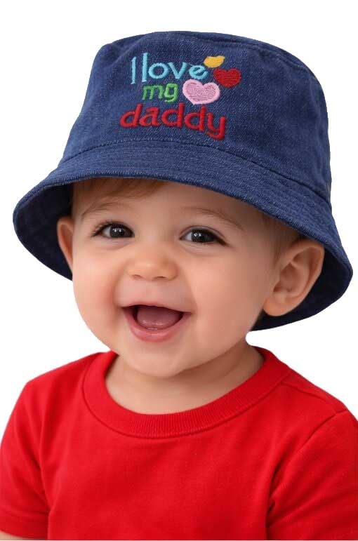 Yanwenx Kids Cotton Denim Bucket Hat with Embroidered Cartoon & Text Patch – Summer Cap for Boys & Girls (2-5 Years) Breathable Sun Protection Outdoor Hat_Multicolour-2