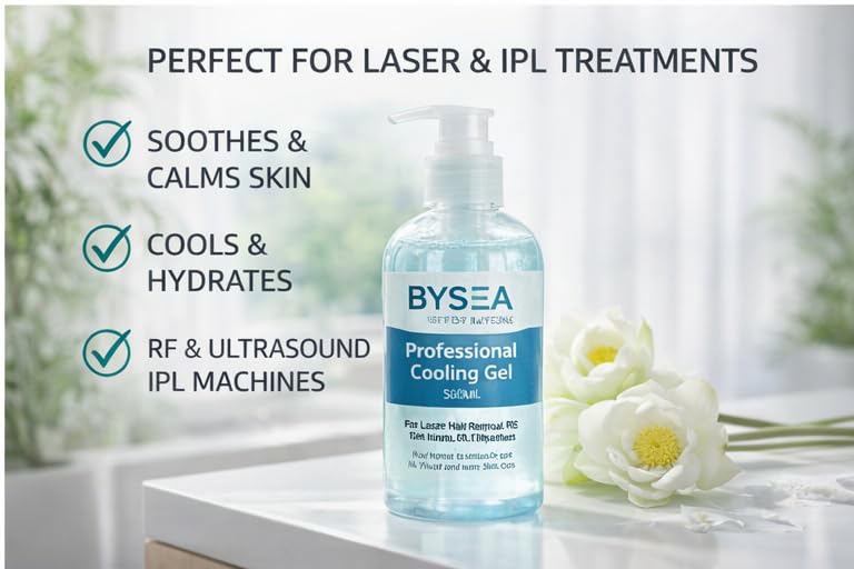 Image of Cooling Gel 300ML for Laser Hair Removal & RF Machines, Ultrasound & IPL Conductive Gel for Facial & Body Skin Care, Non-Greasy, Professional Use All Skin Type
