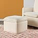 Babyletto Cali Storage Ottoman in Ivory Boucle, Greenguard Gold Certified
