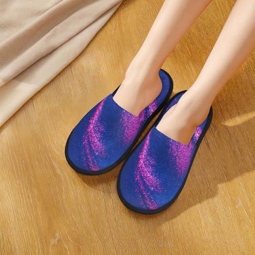 Neon Gradient Blue Print House Slippers For Women And Men,Soft Slippers With Memory Foam,Non-Slip Indoor Home Shoes4