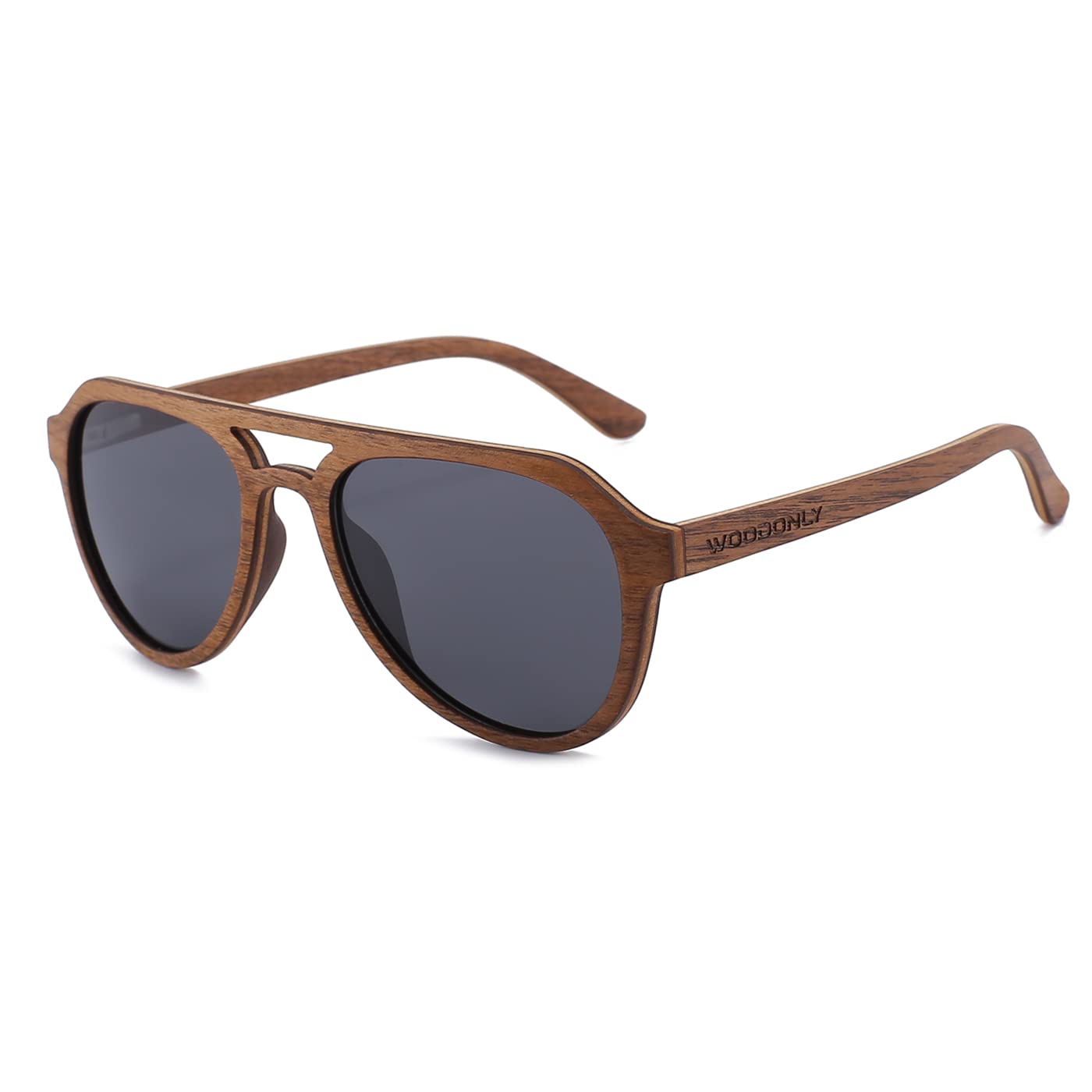 Aviator Wood Polarized Sunglasses