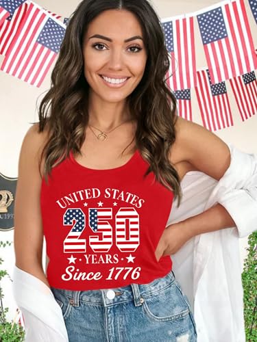 Image of Ithalt Womens American Flag Shirts 4th of July Outfits USA T-Shirt Patriotic Tank Shirt Fourth of July Sleeveless Tops