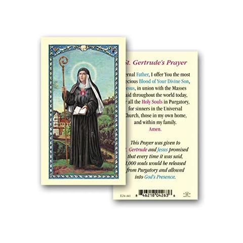 FVLFIL Wm Hirten St.Gertrude Laminated Holy Card Cover