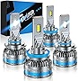 Fahren H11/H9/H8 Low Beam 9005/HB3 High Beam LED Headlight Bulbs Combo, 40000 Lumens Bright LED Headlights, 6500K Cool White LED Headlight Conversion Kit IP68 Waterproof, Quick Installation, Pack of 4