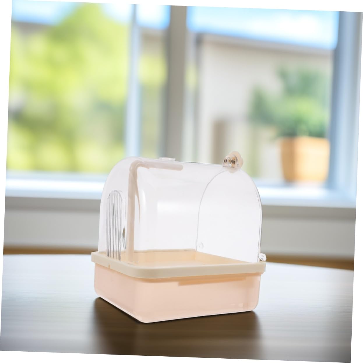TOYANDONA Vasca da Bagno Automatica per Pappagalli, in ABS, da Esterno per Gabbia, Ambiente Confortevole, Installazione Facile