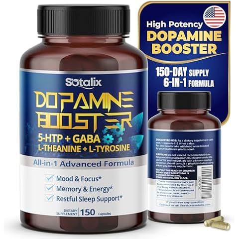 5-HTP + GABA 16,450mg with L-Theanine + L-Tyrosine - Mood & Focus, Memory & Energy, Restful Sleep Support - USA Made & Tested (150-day Supply (Pack of 1)) Cover