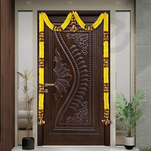 Daedal crafters Mini Thoma Lemon Yellow Toran for Main Door Entra...