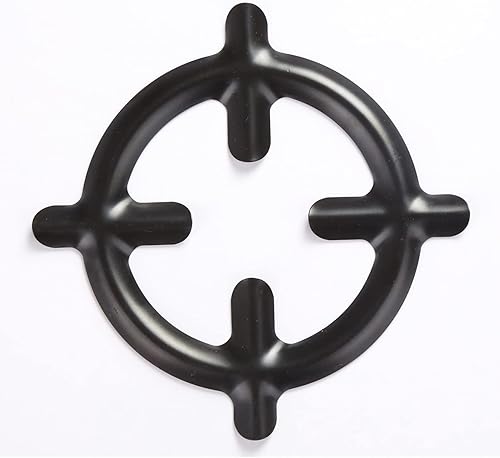 Miniatura 2 de Cyrank Paquete de 2 anillos redondos de hierro fundido para wok, color negro