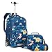 Wenlia Zaino con Ruote per Bambini, Set per la Scuola 3 pezzi Zaino Trolley, Borsa Termica Pranzo Con Astuccio Per Matite Zaino per Asilo, Zaino Scuola Elementare Ragazze e Ragazzi da Viaggio