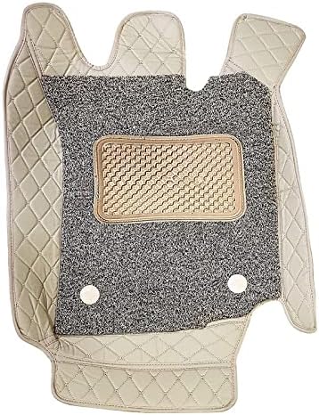 KINGSWAY® Polo Cross 7D Car Mat for (Year 2010 to 2022), Compatible with Volkswagen Polo Cross Car Floor Mats, Complete Set of 3 Pieces, Top-Notch PU Leatherette 7D Foot Mats, Washable, Beige