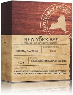 Distillery Series New York Rye Eau de Toilette, Cologne for Men, 3.4 Oz