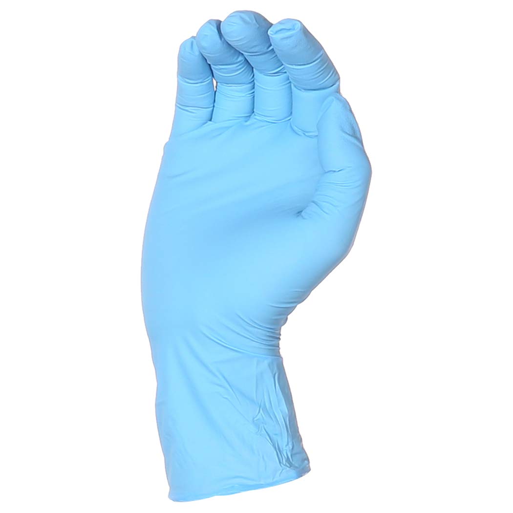 Amazon Basics Powder Free Disposable Nitrile Gloves, 5 mil, Blue, Size XL, 100 per Pack