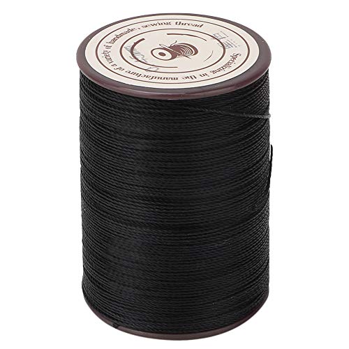 Sheens 0.45mm Pelle Filo Cerato Filo di Poliestere Filo per Cuoio Progetto Fai-da-Te Collana Bracciale Creazione Artigianale 160m/Rotolo(Nero)