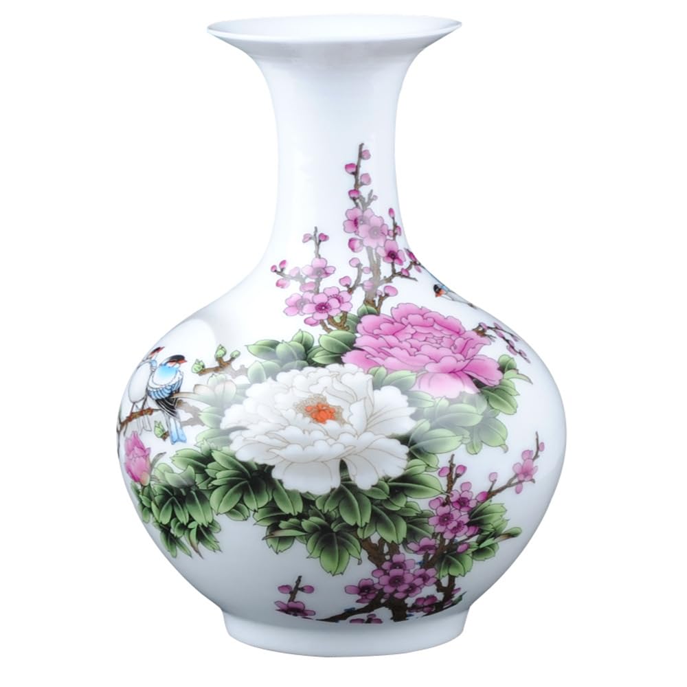 Rohcghc One Color Chinese Porcelain Vases, Ceramic Vase,Flower,Chinese,Art Decorative, 22Cm Jingdezhen Decoration Living Room