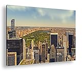 deyoli Nueva York City con formato Central Park de 75 x 50 cm como lienzo, diseño enmarcado en marco de madera real, impresión digital de alta calidad con marco