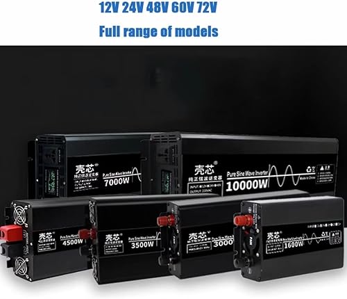 Miniatura 6 de Inversores de onda sinusoidal pura de 1600 W, 3000 W, 3500 W, 4500 W, 7000 W, 10000 W, 12 V, 24 V, 48 V, 60 V, CC a 220 V, convertidor de automóvil