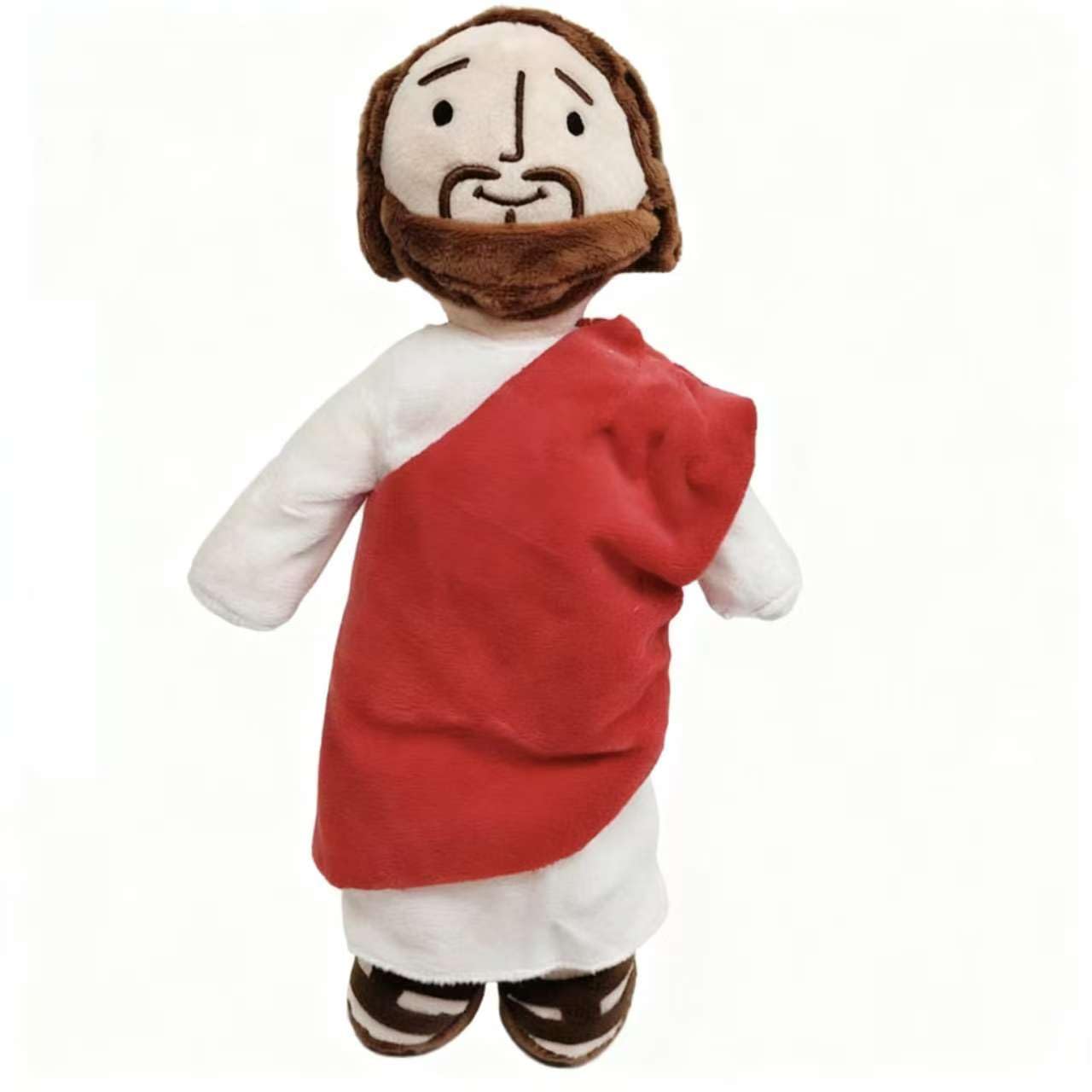 Mounteps Jesus Plush Doll - Christmas Decoration Stuffed Toy for Holiday Ornament & Gift (Red)